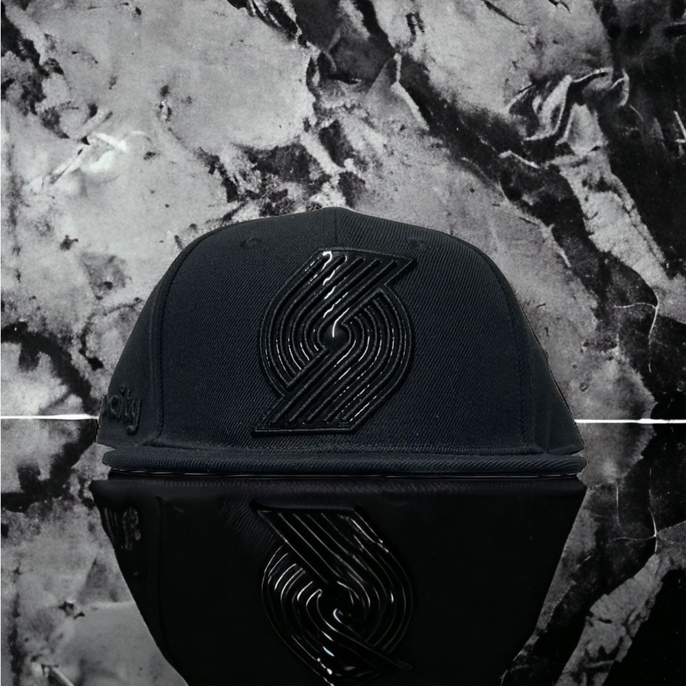 NEW NBA PORTLAND TRAIL BLAZERS TRIPLE BLACK WOOL  SNAPBACK HAT PRO STANDARD